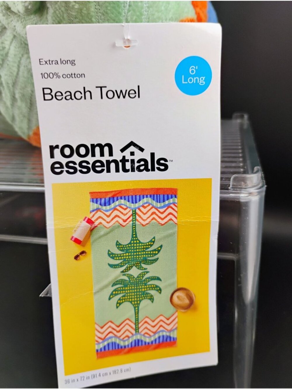 Room Essentials Extra Long 6 Beach Towel 100% Cotton 36"x72"